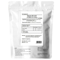 Vitamin D3 4000iu & K2 100ug (MK7) Vitamin D3 K2 Vegetarian Tablets Supports Normal Bones, Muscles, Teeth, Immune System Cholecalciferol Menaquinone-7 (60 tabs)