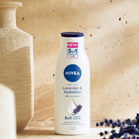 NIVEA Lavender Body Lotion (400ml), NIVEA Moisturiser for Dry Skin with Natural Origin Oils and Lavender Scent, NIVEA Body Lotion for Smoother Skin