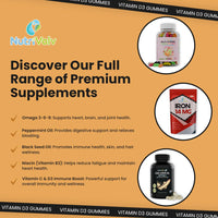 Vitamin D3 Gummies 2000 IU | 60 Chewable Vitamin D Gummies | Vegetarian | Gluten-Free | Sugar Free | Non-GMO | Orange Flavour | High Strength Vitamin D Supplement | Immune Support | by NutriVolv