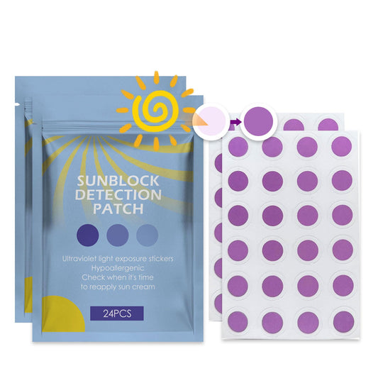 BloomBelle UV Stickers Sunscreen Reapply, 48PCS UV Detection Stickers, Tanning Stickers, Sun Sticker Testing UV Intensity, Outdoor Sun Screen, Sun Protection Reminder Safe For Cheek, Sunscreen Patch