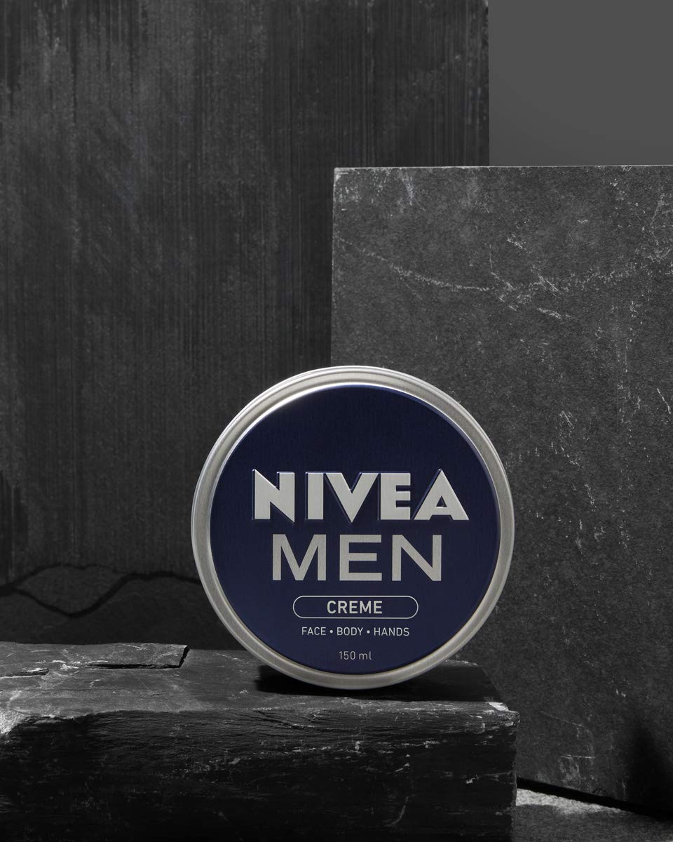 Nivea Men Creme Pack of 4 (4 x 75 ml), Intensive Everyday Face, Body and Hand Cream with Vitamin E, A Moisturising Cream for The Whole Body
