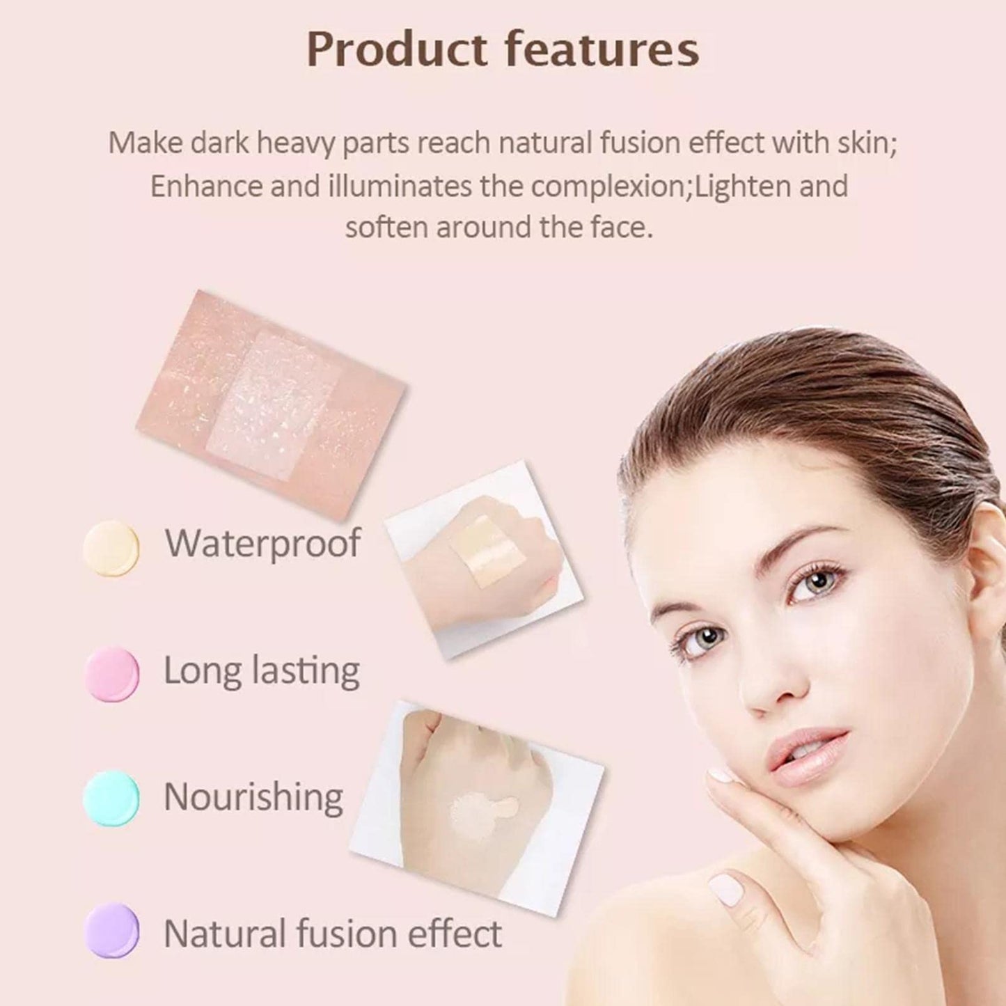 gcdat Tri-color Cream Concealer Palette Girls Makeup Concealer Foundation for Dark Skin Cover Spots Acne Marks Full Coverage Concealer