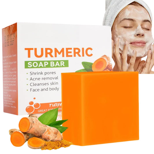 Turmeric Soap Bar For Help Reduce Acne Breakouts,Even Out Skin Tone,Brightening,Reduce The Appearance,Deep Cleaning