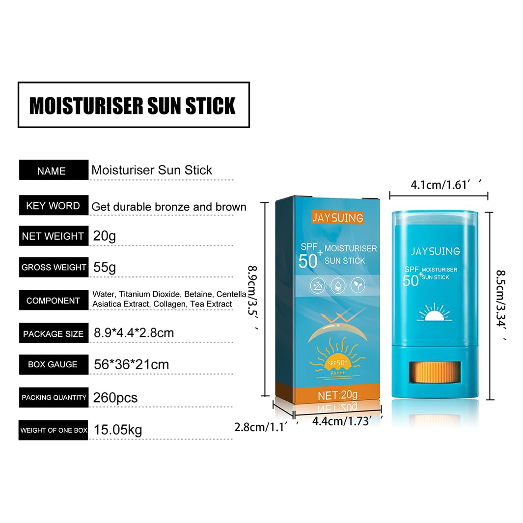 LEHYUKT Lnvisible Sunscreen Stick SPF 50 PA, Dry and Wet Skin Sunscreen Stick, Suitable for Face & Body, Waterproof and Sweat-Proof, Refreshing and Non-Sticky, Travel Sunscreens, Suitable for All Skin Types