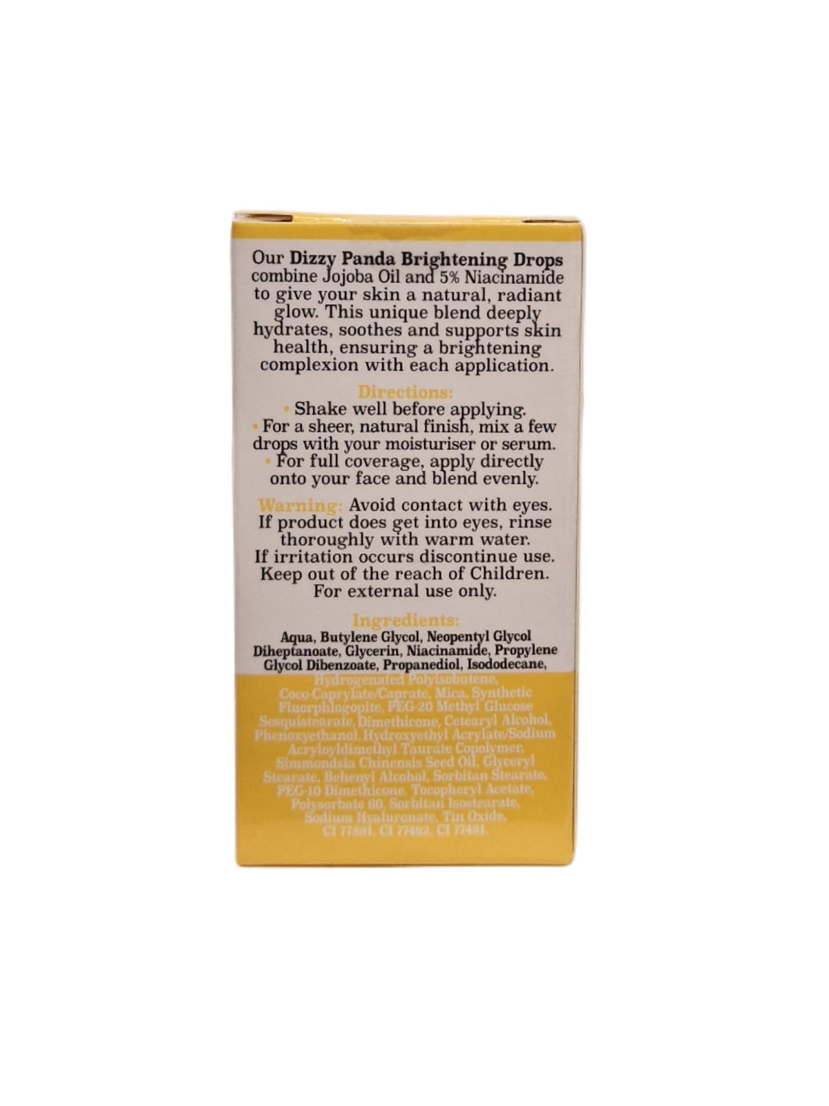 Dizzy Panda Brightening Drops Serum 30ml – Jojoba Oil & 5% Niacinamide – Hydrating, Lightweight Formula for All Skin Types