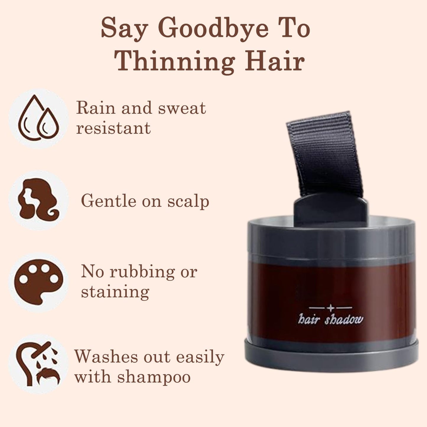 Generic Root Touch Up Hair Dye Powder β Instant Gray Coverage & Hairline Shadow for Thinning Roots, Waterproof Hair Color, Portable & Easy to Use Hair Powder, Dark Brown