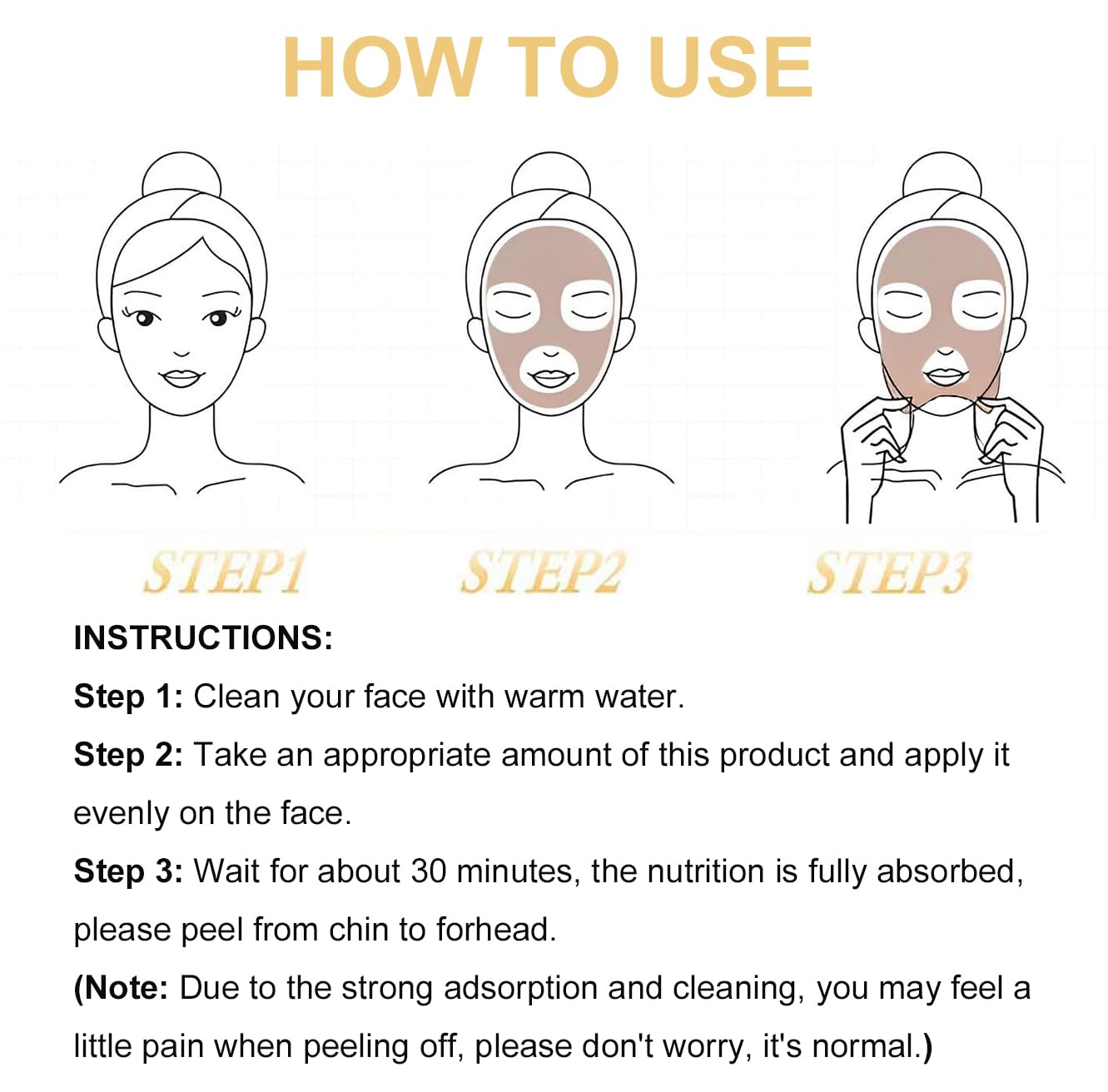 KlsyChry Retinol Snake Venom Gold Mask, Peptide Collagen Peel Off Facial Mask, Gold Anti-Aging Face Mask for Flawless Skin, Anti Wrinkles & Reduce Fine Lines, Clear Acne, Minimize Pores, Moisturizing, 100g