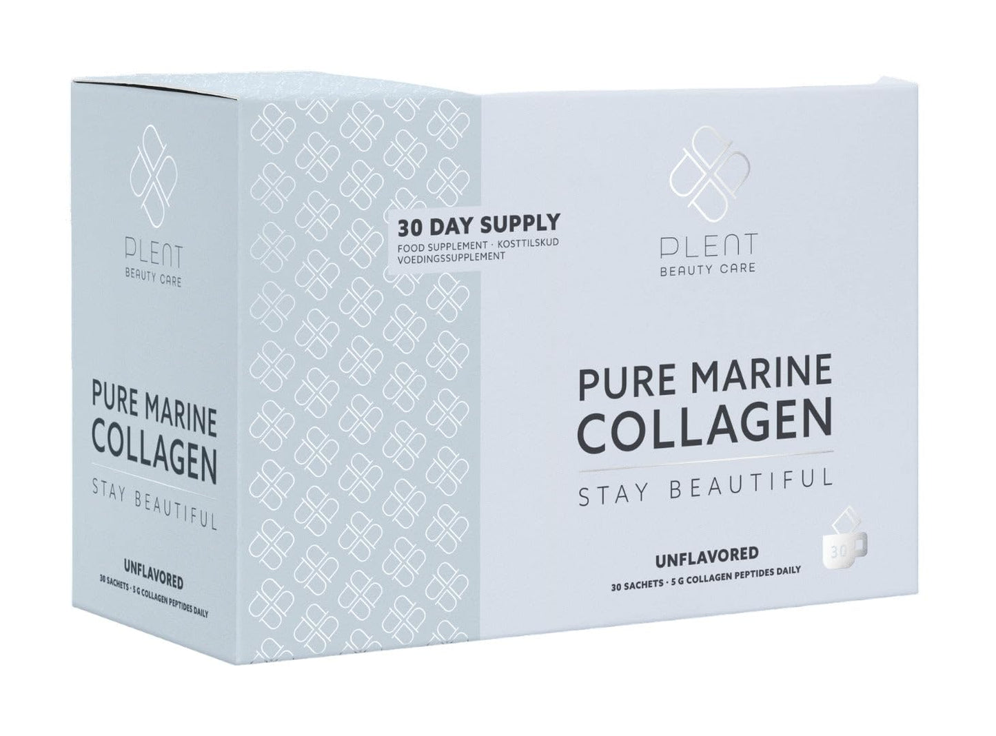 Plent PLENT Pure Marine Collagen Unflavored - Hair, Skin, Nail Support Supplement Marine Collagen peptides - 30 Days Supply Box 30 sachets