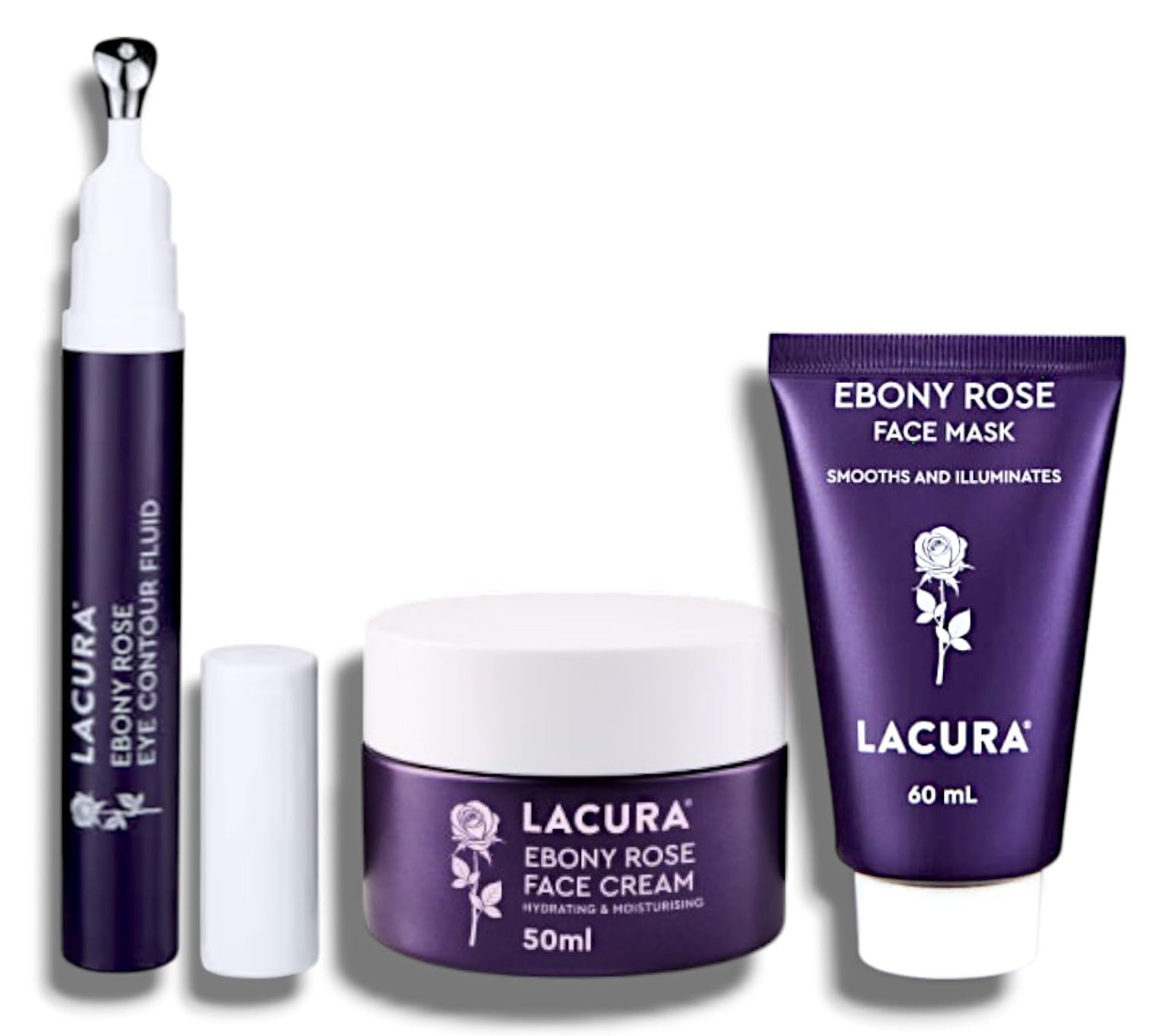 Generic Lācurā - Aldi | Ebony Rose Beauty Set - Face Cream 50mL,Face Mask 60mL & Eye Contour Fluid 14mL |Update Your Skin Care Routine,Leaving Your Skin Feeling Refreshed,Revitalised & Relaxed | Imperfect Box
