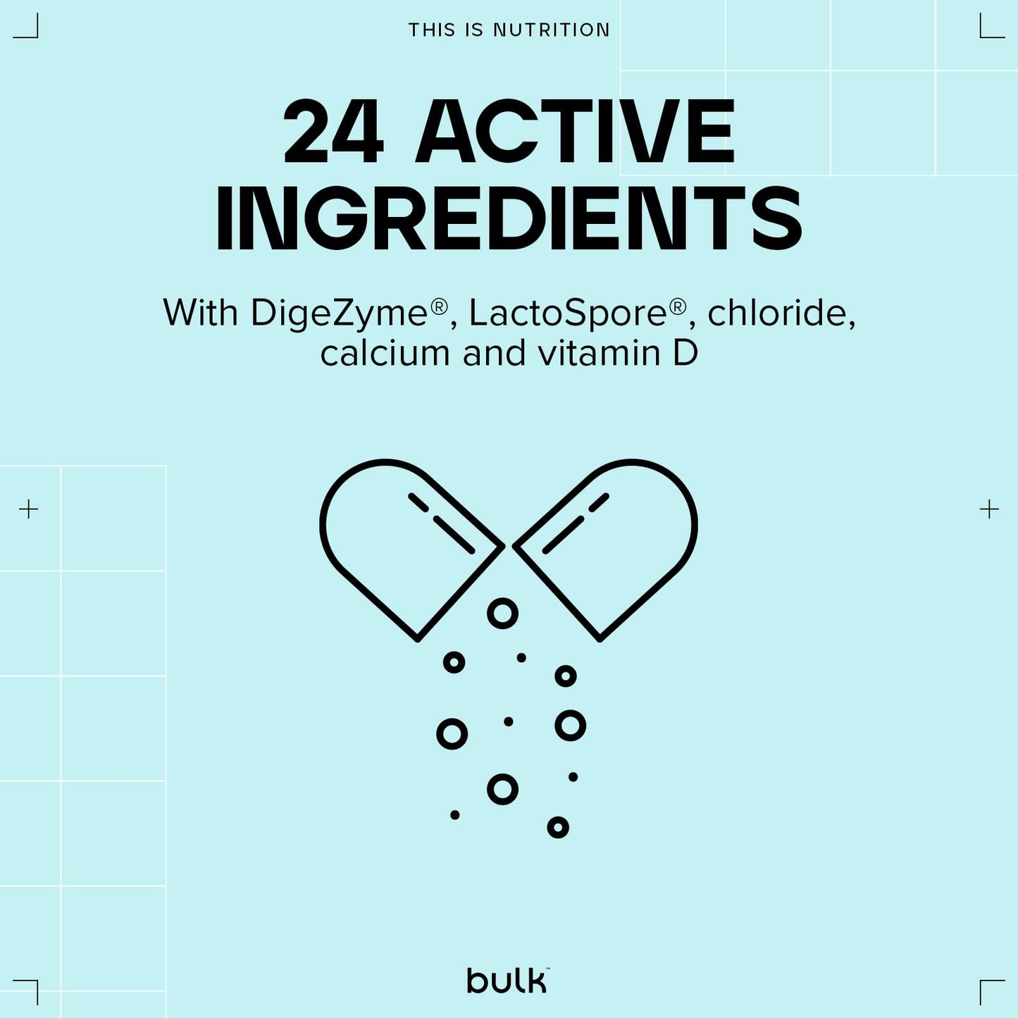 Bulk Digestive Health Capsules, Chloride, Calcium, Lactase Enzymes, 120 Capsules