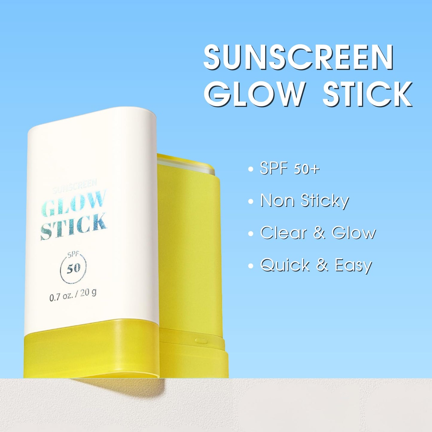 TBeautfave Sunscreen Stick, Sunscreen SPF 50+, Sun Stick for a Face Body, Face Sun Cream SPF 50, Suncream Face Stick for Dewy Glow, Water Resistant, Non-Greasy, Refreshing, Travel Size, 20g