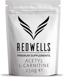Acetyl L-Carnitine Powder (ALCAR) REDWELLS Premium Quality Vegan (250g)
