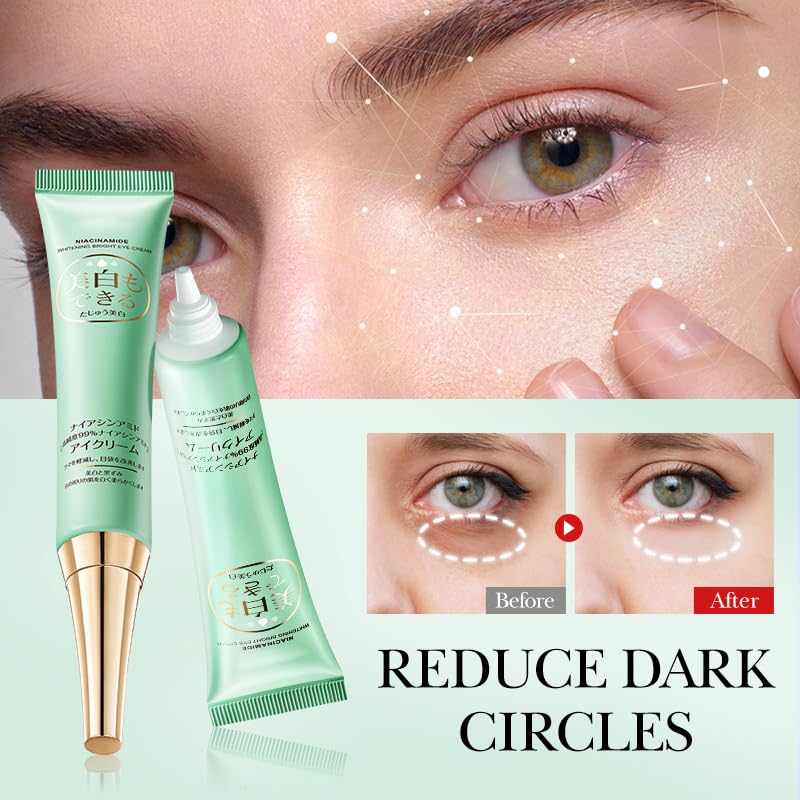 ZQUKAMZ Beauty Brighten + Glow Niacinamide Eye Cream – Illuminating Brightening Cream to Help Hydrate & Reduce the Look of Dark Circles – 30 ML