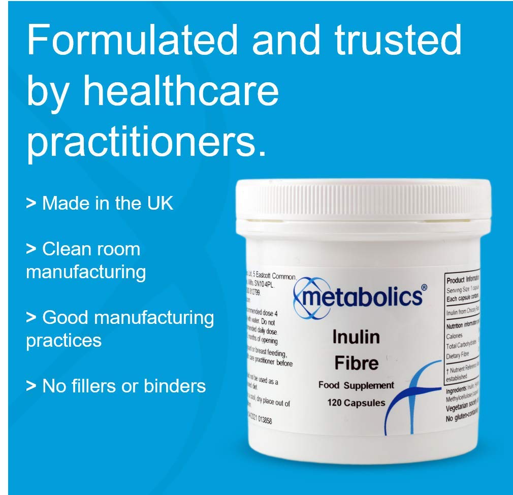 Metabolics Inulin Fibre- from Chicory Root, Vegetable Capsules with No Added Ingredients