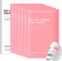ZYNWEAI Collagen Face Mask, Hydrating FaceMask, Bio Mask Overnight, Real Deep Overnight Masks, Anti-Anging Elasticity & Smooth Skin CollagenMask Korean Face Masks Skincare, 4Pcs