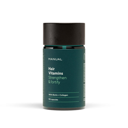 Manual Hair Growth Vitamin Supplements (90 Capsules) - for Thicker & Healthier Hair - with Multiple Vitamins Including Biotin & Collagen - for Hair Loss & Thinning - Take 1 Daily - 3 Month Supply