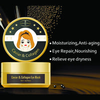 AICHUN BEAUTY 30 Pair Collagen Eye Mask Patch Hydro Gel Pad Anti-Wrinkle Dark Circles Bags Soft Smooth Skin Care Hydration Moisturizing (CAVIAR)