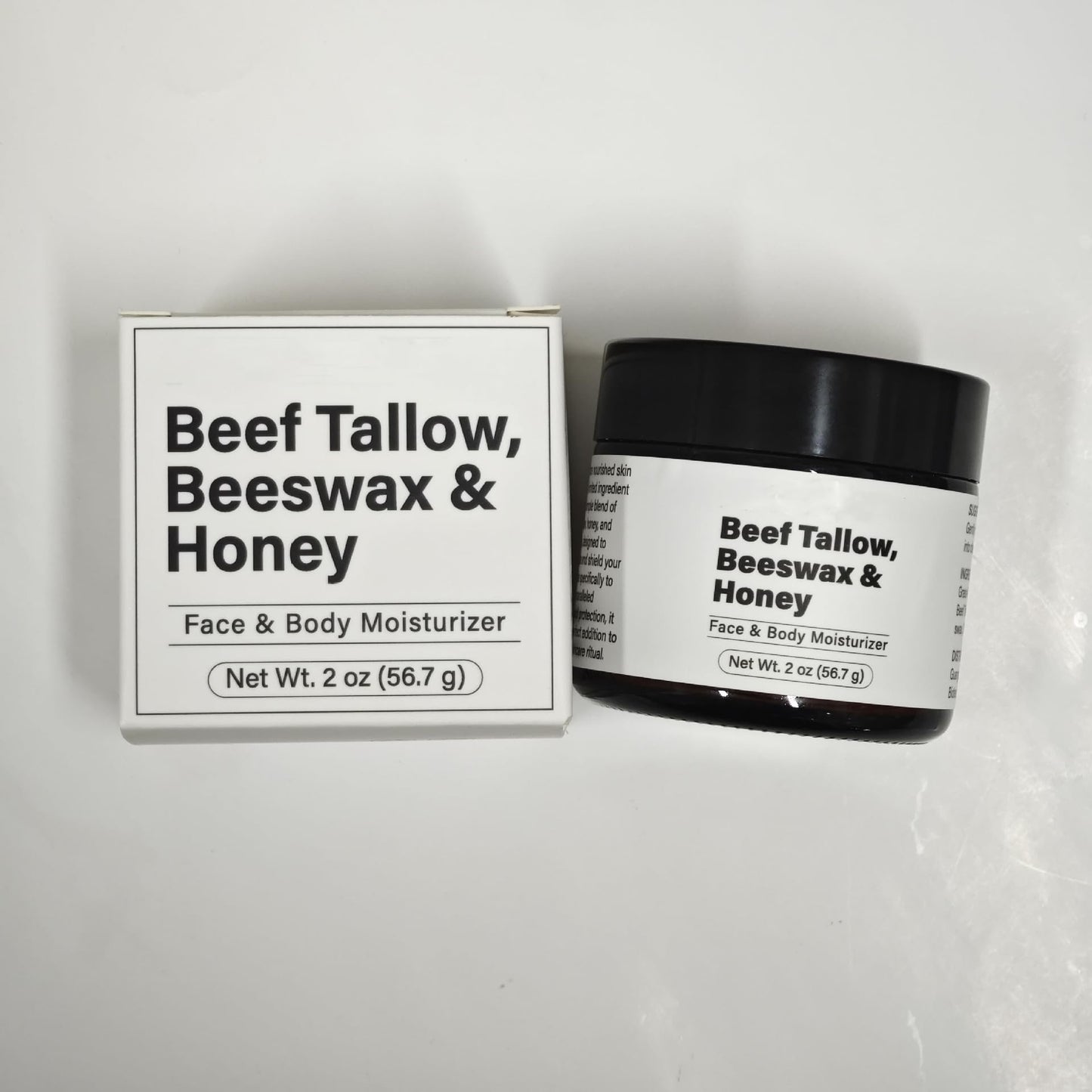 Beef Tallow Beeswax and Honey Face Moisturizer, Nourishing & Moisturizing, Purely Natural OrganicTallow Beeswax Honey Moisturizer for Face & Body - 2 oz