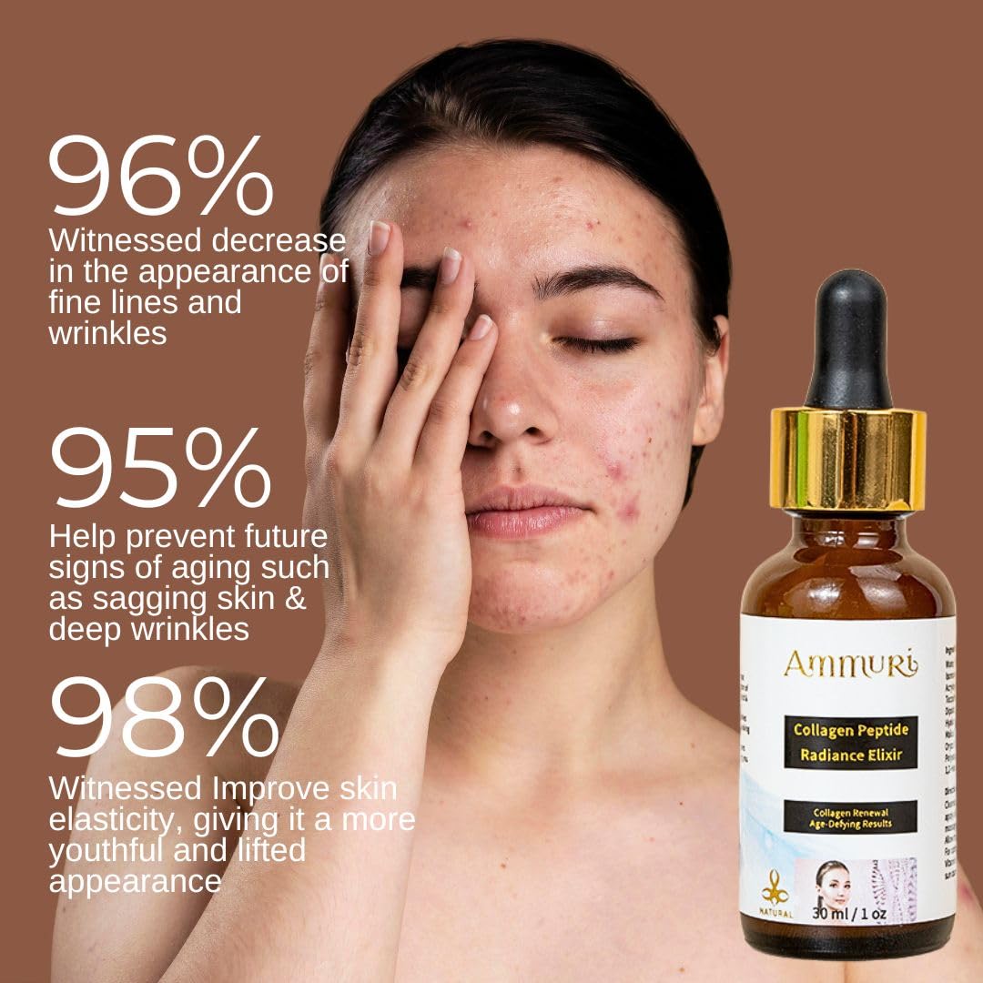 Premium Anti-Aging Collagen Serum by Ammuri - Infused with Matrixyl 3000, Hyaluronic Acid, Peptides, and Vitamin E for Visibly Reduced Fine Lines and Wrinkles