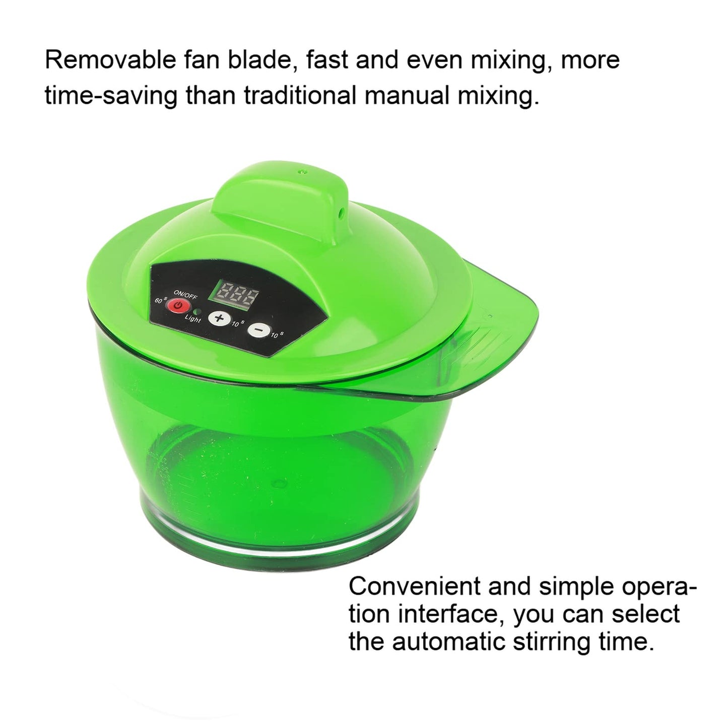 Generic 3 Colors Electric Mixer, Electric Hair Coloring Bowl,Mixer,with Removable Fan Blade Fast and Even Mixing Time Saving Convenient Operation Perfect Saturation Stable Perf (Green)
