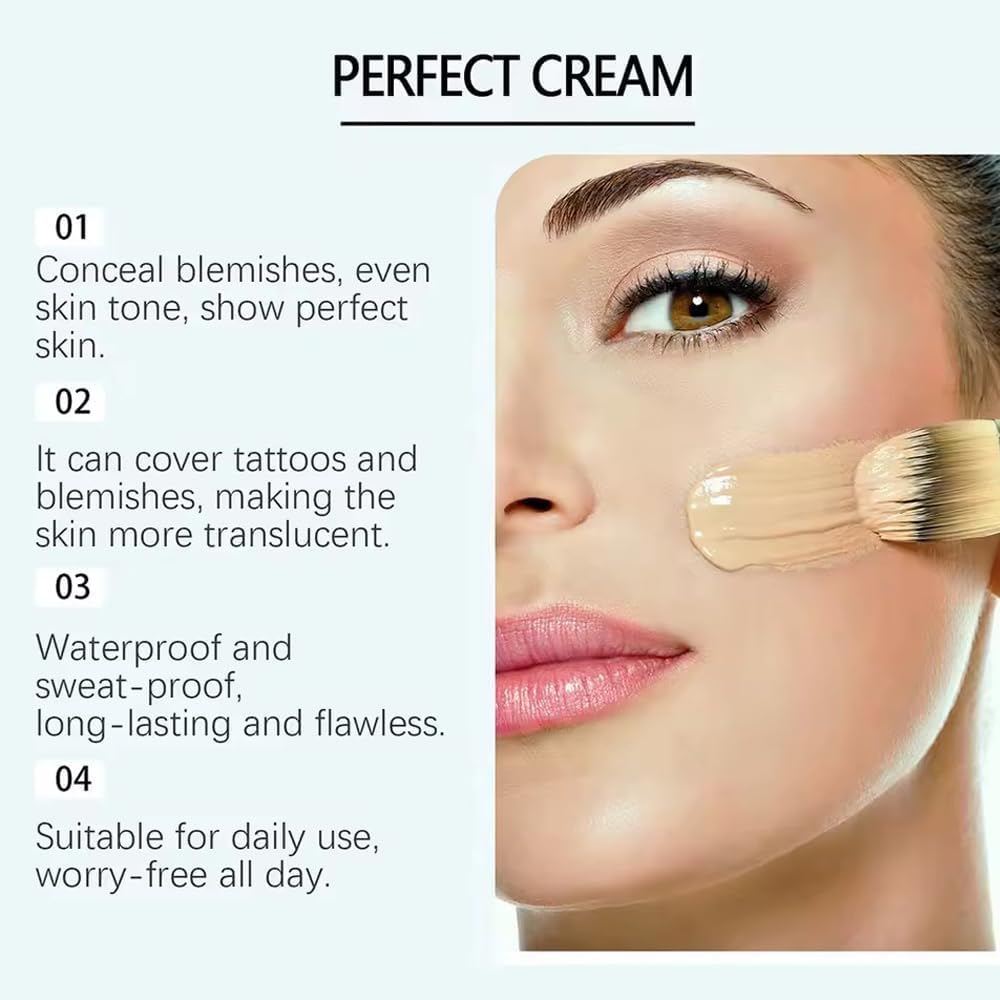 2.82Oz Concealer Cream Hydrating Full Coverage Concealer, All-Over Complexion Perfector, Long Lasting Hydrating Full Coverage Cream, Lightweight, Waterproof, Natural(2PCS)