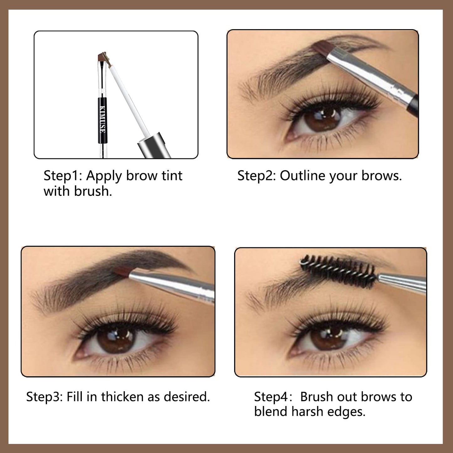 MEITREND Eyebrow Dye Tint Brow Pomade,Eyebrow Tint Kit With Strong Pigment Thin Texture Smudge-Proof Sweat Resistant Tinted Makeup Brow Pen Waterproof Long Lasting Brow Setter With Brush (AUBURN)