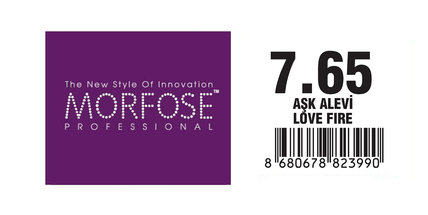 Morfose 10 Professional Hair Colour Cream 100 ml, No. 7.65 Contrast Love Fire