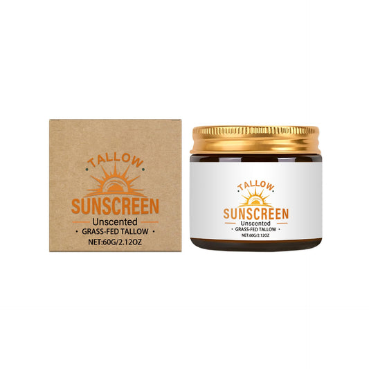 OKAQEE Grass-Fed Tallow Sunscreen - Sun Cream for Face and Body