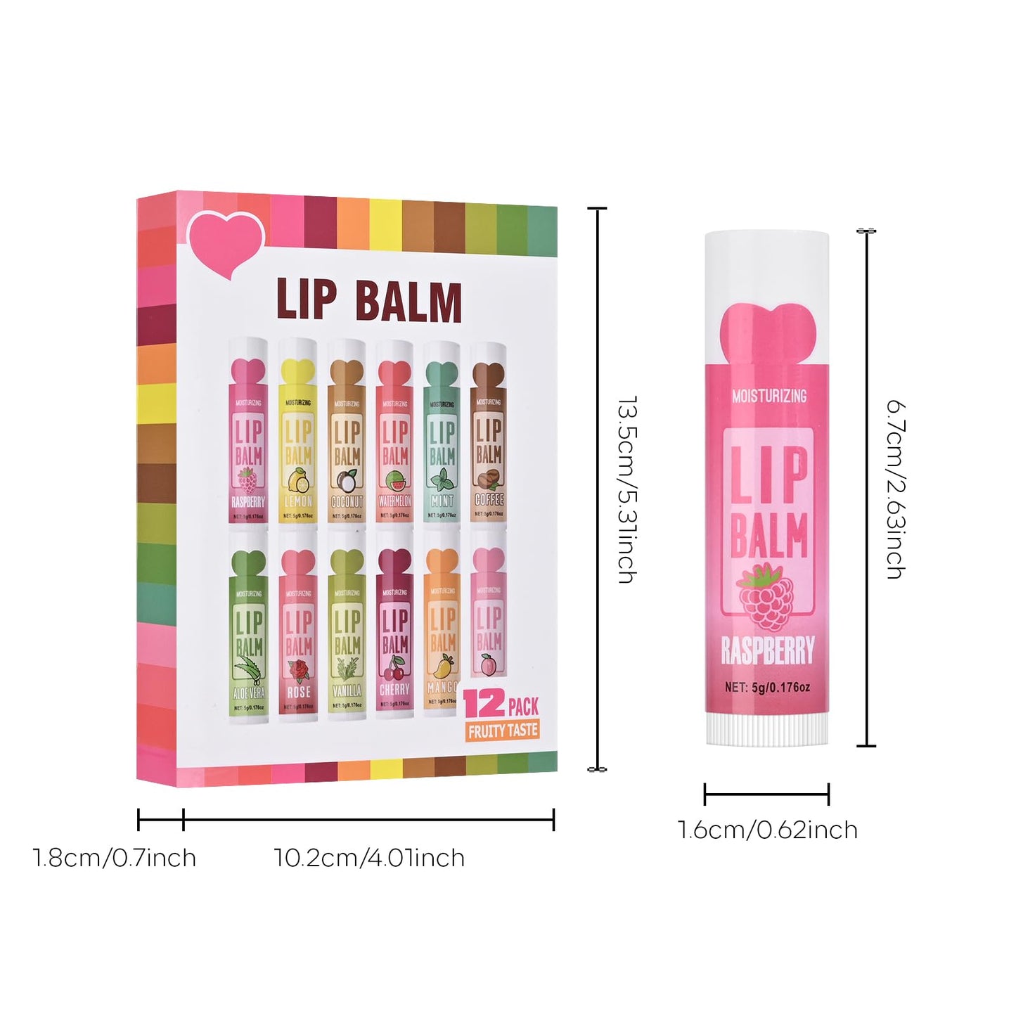 KYDA 12 Pcs Lip Balm Set, Natural Moisturizing Lip Balms Bulk with Vitamin E, Lip Balm for Repairing Dry Lips and Chapped Lips