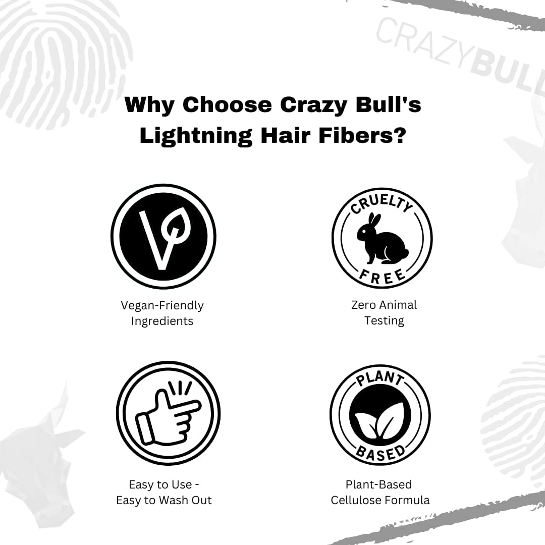 CrazyBull Hair Building Fibre - Long-Lasting, Easy Apply Hair Fibre Concealer for Thinning Hair & Bald Spots - Vegan & Cruelty-Free Hair Thickening Fibre for Men & Women - Crazy Bull, 22g, Blonde