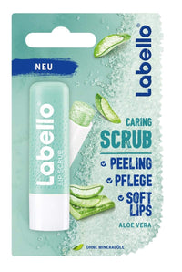 Labello Lip Scrub Aloe Vera (5.5 ml), Innovative Lip Balm with Scrub Particles of Natural Origin, Gentle Lip Scrub with Vitamin E