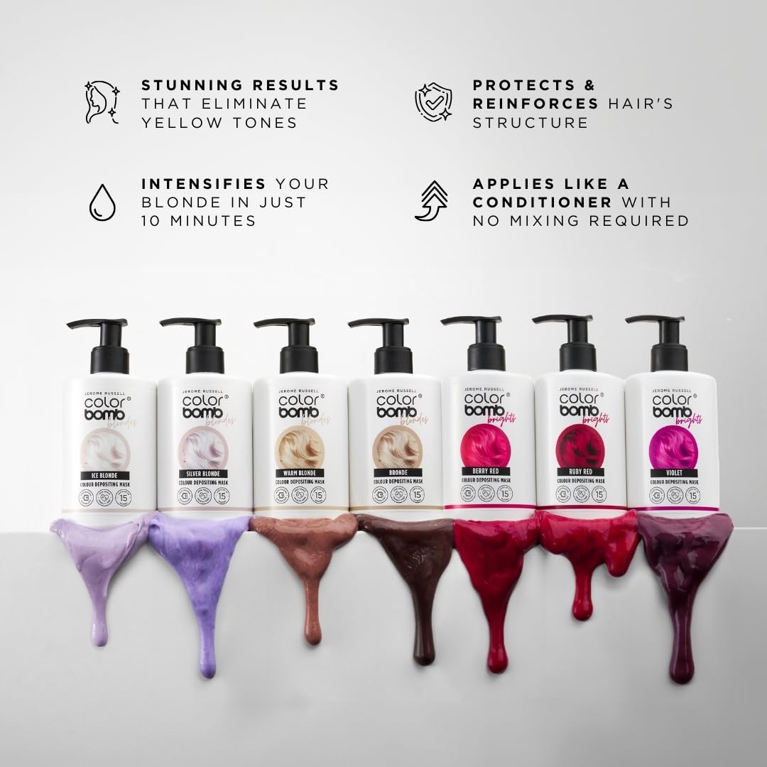 Jerome Russell Color Bomb Blondes - Ice Blonde Colour Depositing Conditioning Mask, 300ml