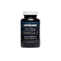 CORREXIKO Ultra Omega 3 Capsules - High Strength 1000mg EPA & 498mg DHA - Aids Skin Hydration to Reduce Fine Lines & Dry, Dehydrated Skin - Supports Joint & Brain Health - 60 Tablets, 1 Month Supply