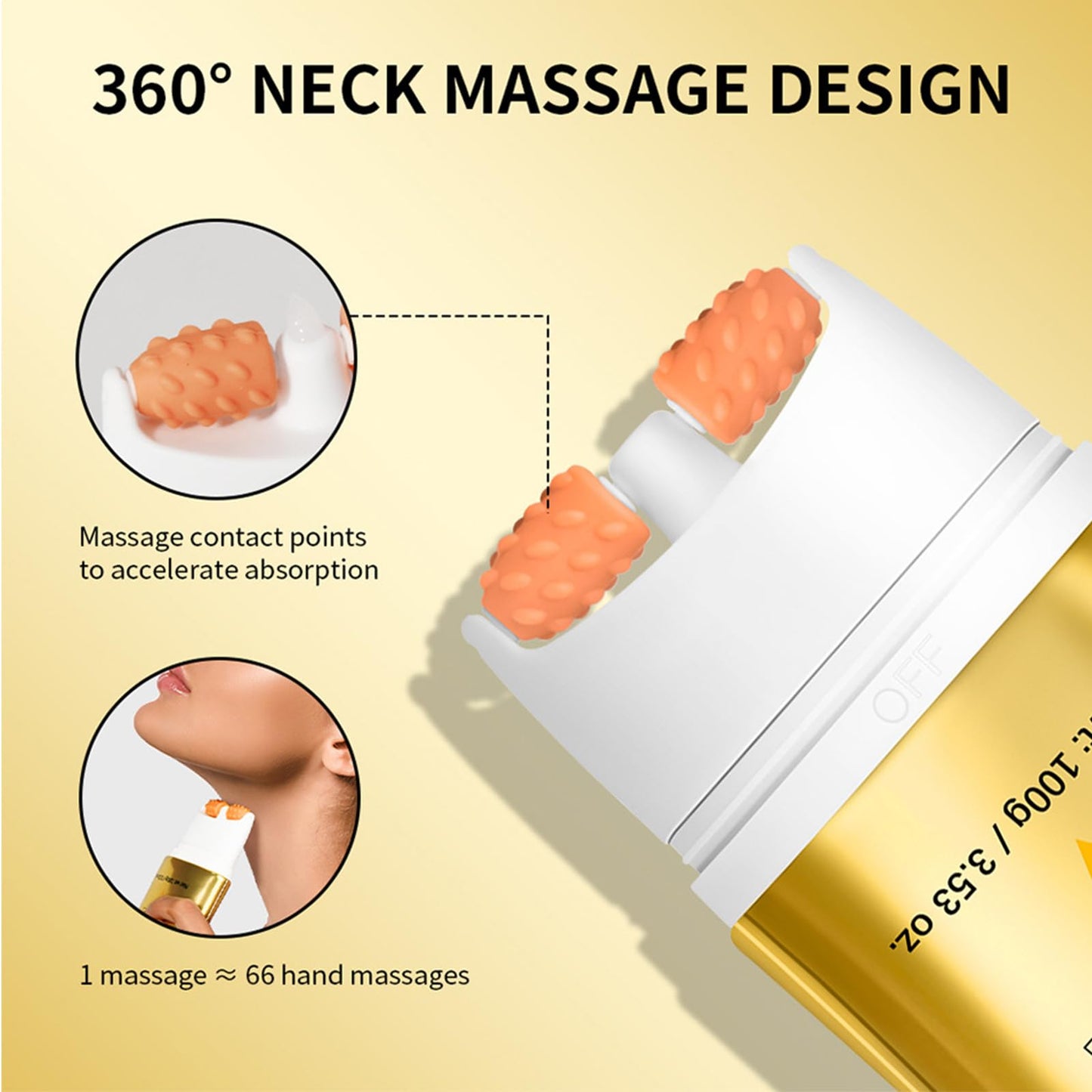AH-8 Firming Neck Cream, Neck Firming Cream With Roller, Neck-Roller For Saggy Skin - Anti-Wrinkle & Hydrating Treatment For Smooth, Youthful Skin