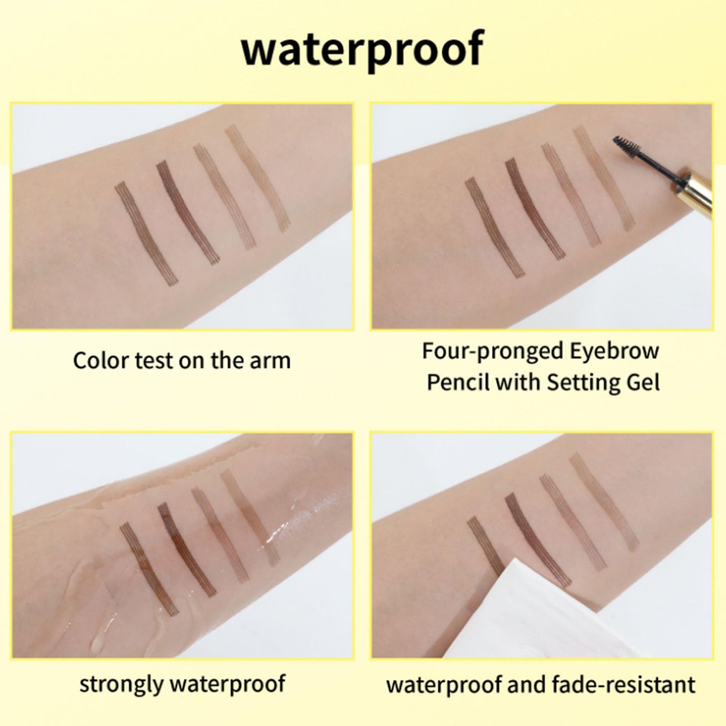 Shengqialun Dual-Ended Eyebrow Pencil & Eyebrow Gel, 2 In 1 Eyebrows Pen, 4-Fork Tip Brow Pencil, Long-Lasting Eye Brow Pencils For Natural Looking Defined Eyebrows, Black Brown