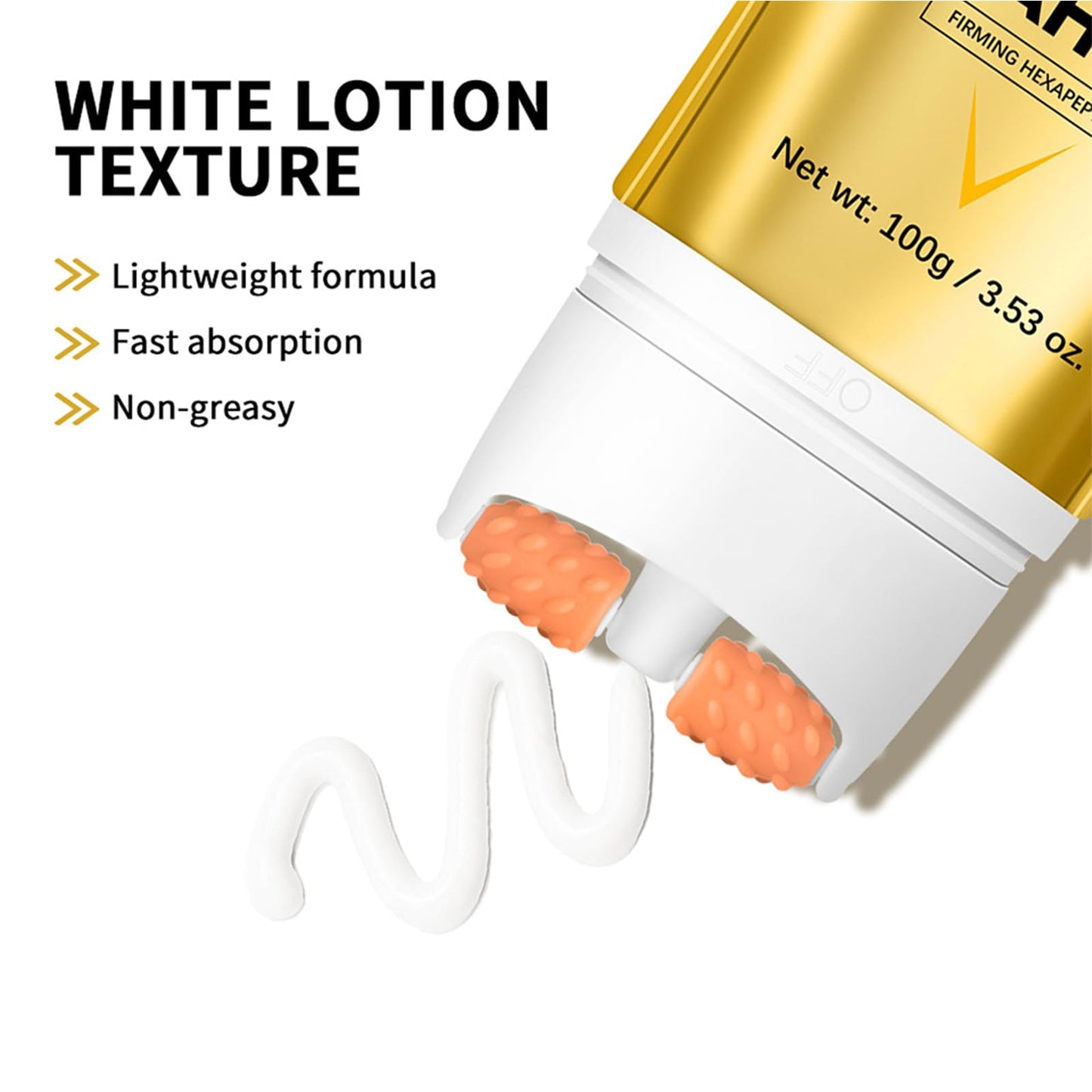 AH-8 Firming Neck Cream, Neck Firming Cream With Roller, Neck-Roller For Saggy Skin - Anti-Wrinkle & Hydrating Treatment For Smooth, Youthful Skin
