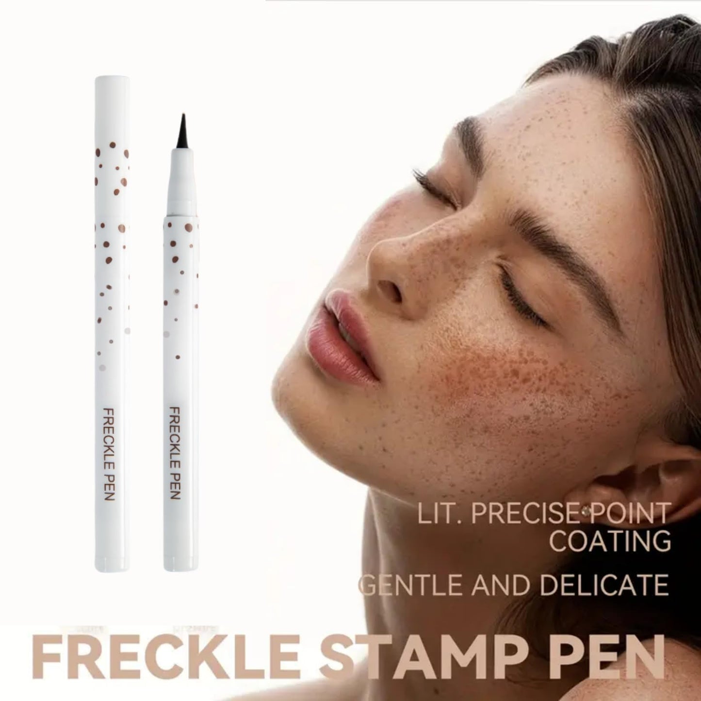 Jinjiar Freckle Pen,Freckle Makeup Pen,Natural Lifelike Freckle Pen,Waterproof Long-Lasting Soft Spot Pen for Natural Like-real Makeup,Easy to Color & Waterproof Freckle Make-up Pen,Brown Liquid Eyeliner