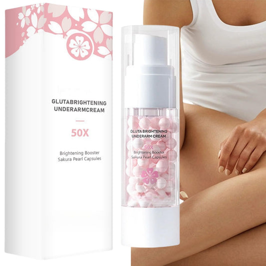 Sakura Brightening Gluta Underarm Cream,Underarm Whitening Cream,Whitening 50X Pearl Cap/Sules,Armpit Booster Serum,Body Whitening Cream for Dark Skin,Skin White-ning Cr-eam for Suit All Skin Types