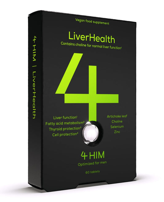 4 HIM LiverHealth - Liver Support Supplements - 60 Vegan Tablets - Liver Supplements for Liver Function - Made with Zinc, Choline and Selenium