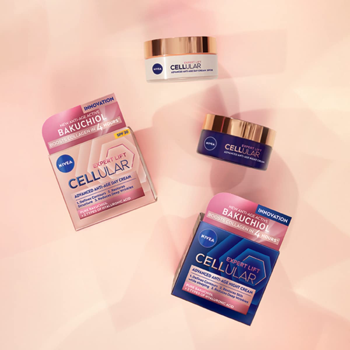 NIVEA Cellular Expert Lift Anti-Age Day Cream SPF30 (50ml), Anti Wrinkle Face Cream with Pure Bakuchiol and Two Types of Hyaluronic Acid, SPF Face Moisturiser