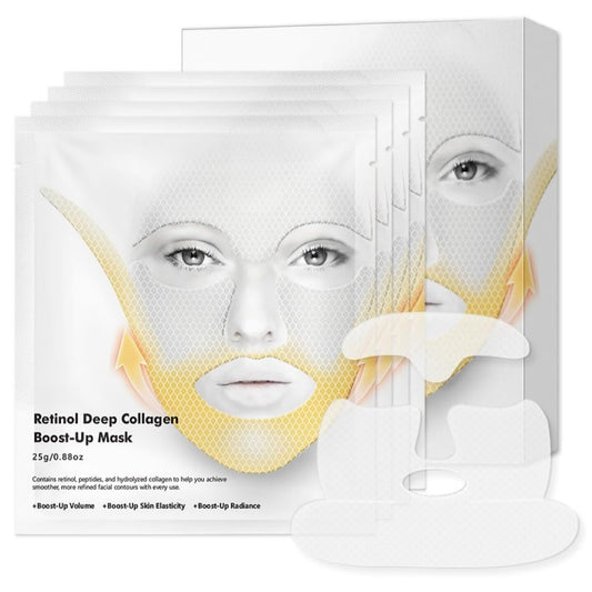 Siyinzu 4PCS Deep Collagen Retinol Tension Boost up Mask,Retinol Collagen Lifting Mask,V-Line Lifting and Face Tightening Ma-sk,Bio Collagen Ma-sk Overnight,Deep Moisturizing Colla-gen Face M-ask for Women