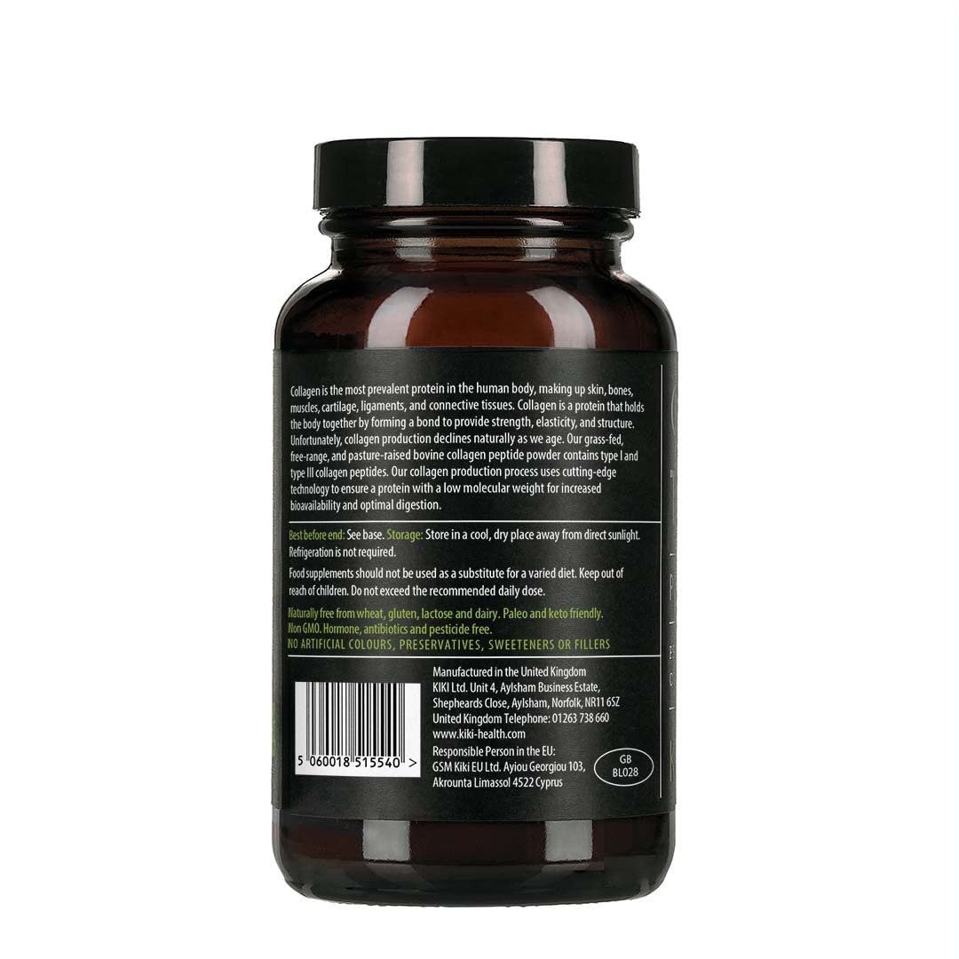 KIKI Health Organic Bovine Collagen Peptides Capsules | 100% Hydrolyzed Supplement for Healthy Skin, Nails, Hair, Bones & Joints | Pure Unflavored Paleo & Keto-Friendly Supplements – 150 Vegicaps
