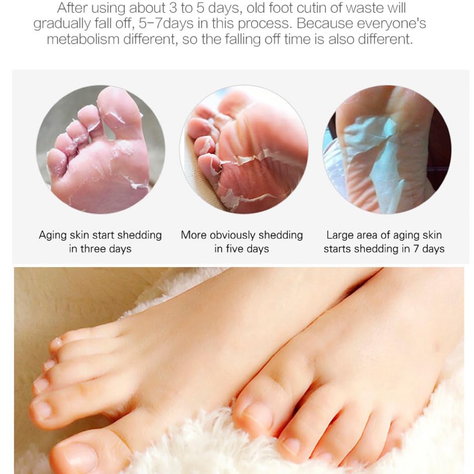 Foot Peel Mask,4 Pairs Natural Aloe Vera Gel Foot Mask-Foot Peel Mask For Hard Skin,Footner Exfoliating Sock-Feet Hard Skin Remover-Plantifique Foot Peel Mask-Baby Feet Foot Peel (Aloe Vera)