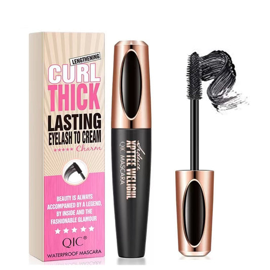 HZZYJ 4D Silk Fiber Lash Mascara, Waterproof, Longer & Thicker Lashes,No Clumping, No Smudging,Voluminous Eyelashes,Natural Smudge-Proof, Adds Length,Hypoallergenic Formula, Black(1pcs)