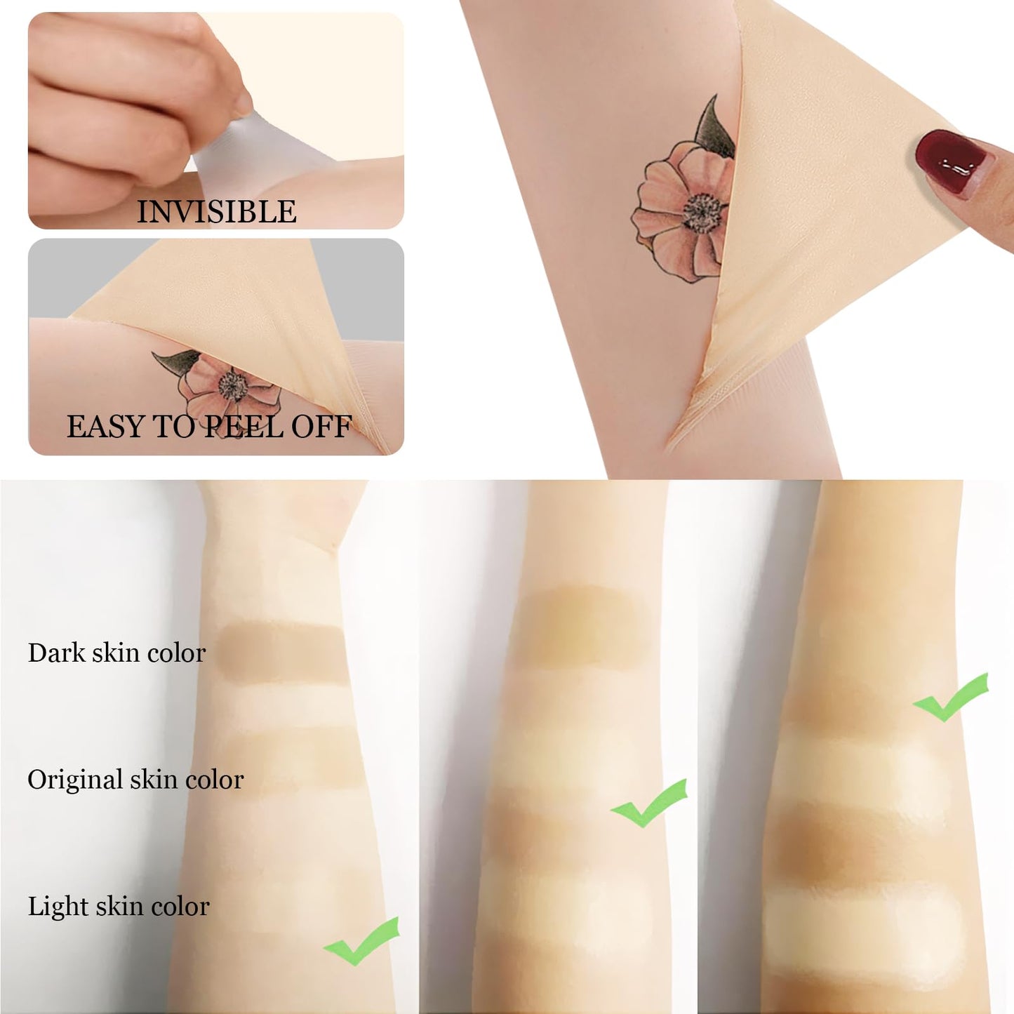 10 PCS Tato Cover up Patch,Ultra Thin Patch for Scar and Birthmarks,Scar Cover Stickers,Invisible Body Sticker for Scars,Invisible Waterproof Skin Tone Concealer Sticker,Covering Scars and Birthmarks
