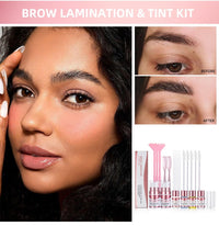 SONGQEE Upgrade Brow Lamination Tint Kit - Eyebrow Lamination Kit with Black & Brown Color Eyebrow Dye, Eyebrow Perm Kit & Eyebrow Lift Kit for Fuller and Thicker Brow, Long Lasting for 6-8 Weeks