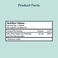 Bettervits Zinc | Formulated with 3 Unique Types of Zinc | Daily Dose | Vegetarian-Friendly