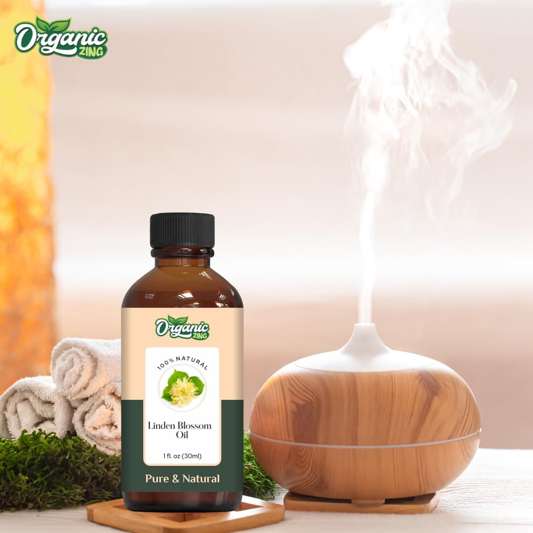 ORGANIC ZING Organic Zing Linden Blossom (Tilia) Oil | Pure & Natural Essential Oil for Aroma, Skincare, Massage- 30ml/1.01fl oz