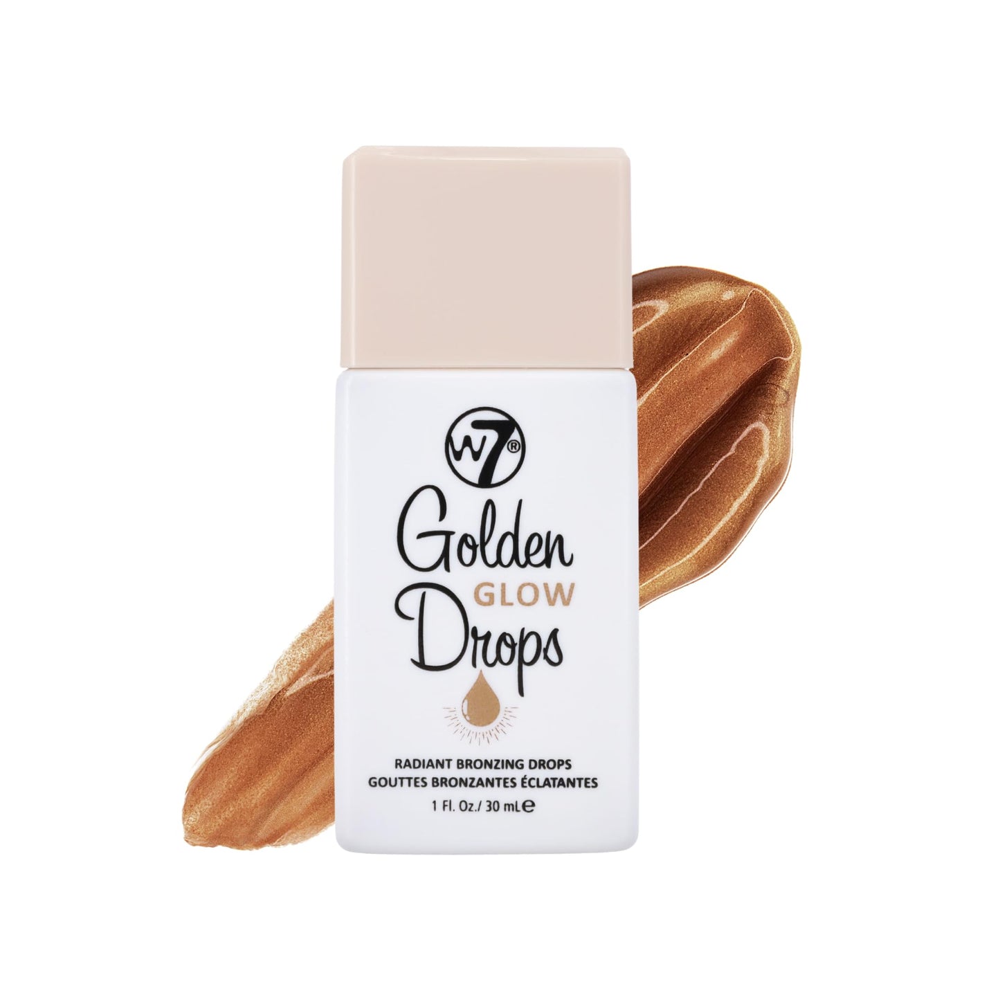 W7 Golden Glow Drops Essential Trio - 3 Piece Set - Liquid Bronzing Drops, Moisturiser & Body Brush