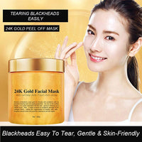 Chenkxin 24K Gold Facial Mask, Gold Peel Off Mask, Rejuvenating Collagen Face Mask For Flawless Skin, Reduces Fine Lines & Wrinkles, Clears Acne, Minimizes Pores, Moisturizes & Firms Up Your Skin, 250g